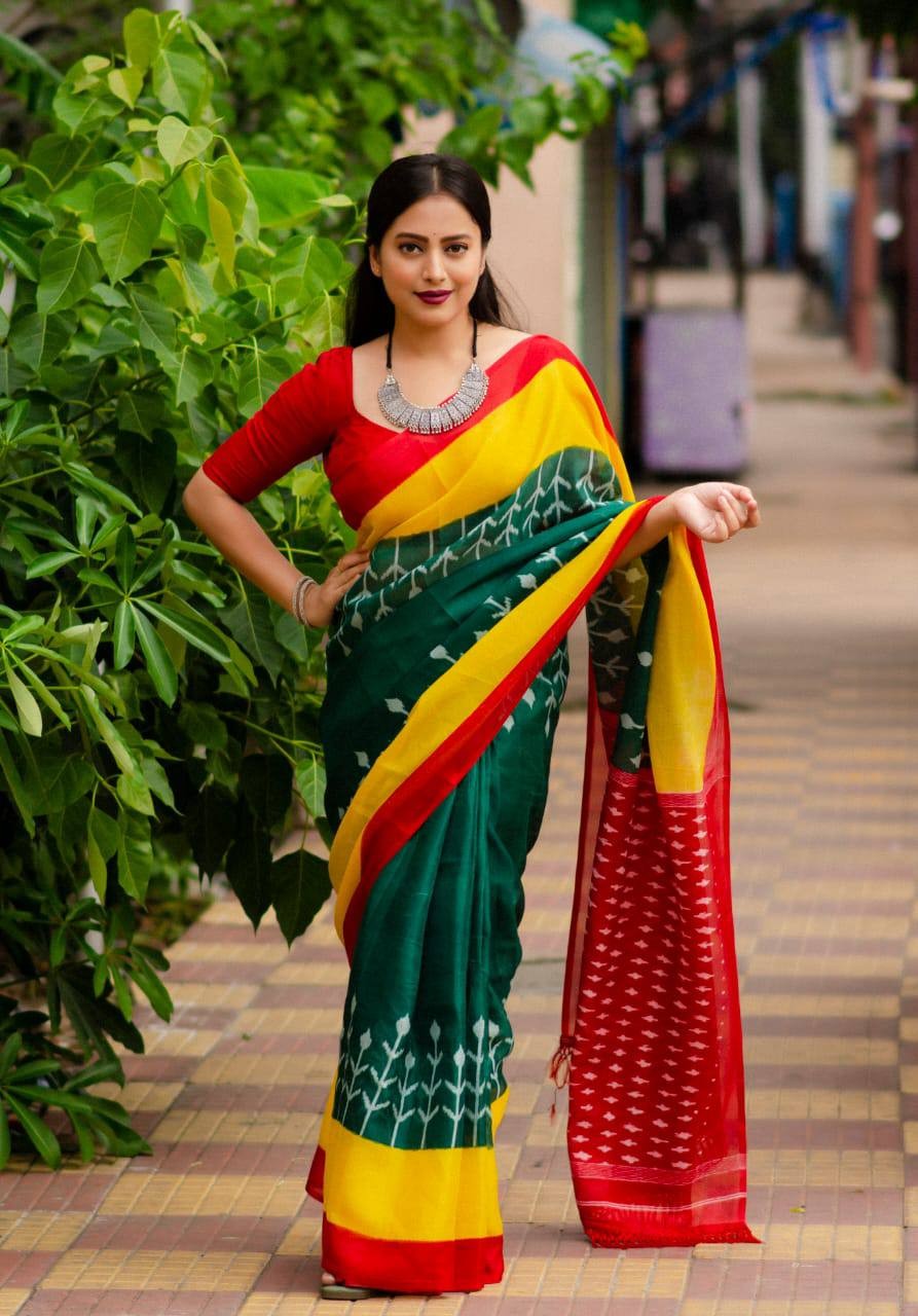 New Design Launch In Digital Print With zari patta borders