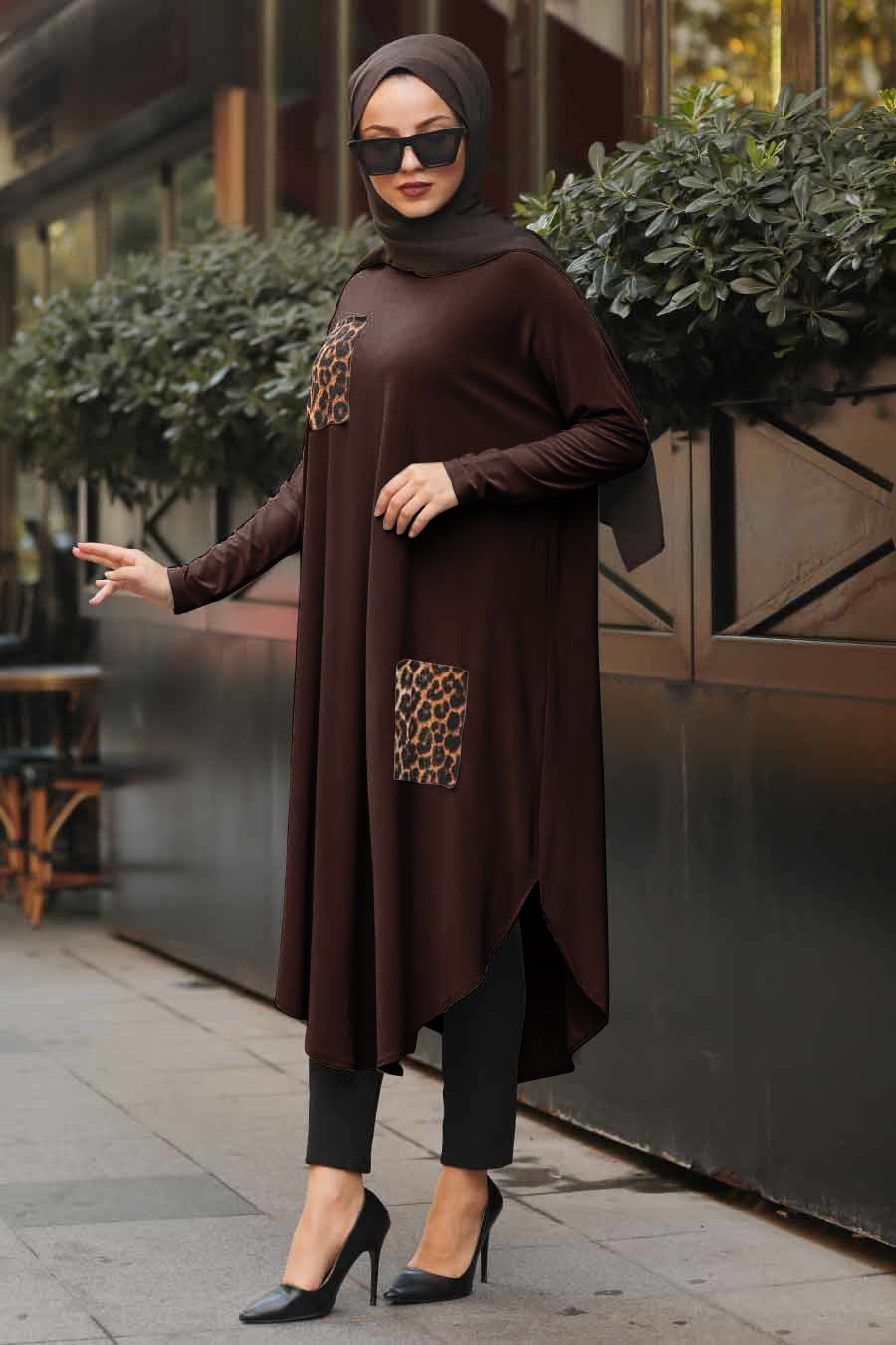 Brown Pocket Style Full Sleeves Stylish Abaya