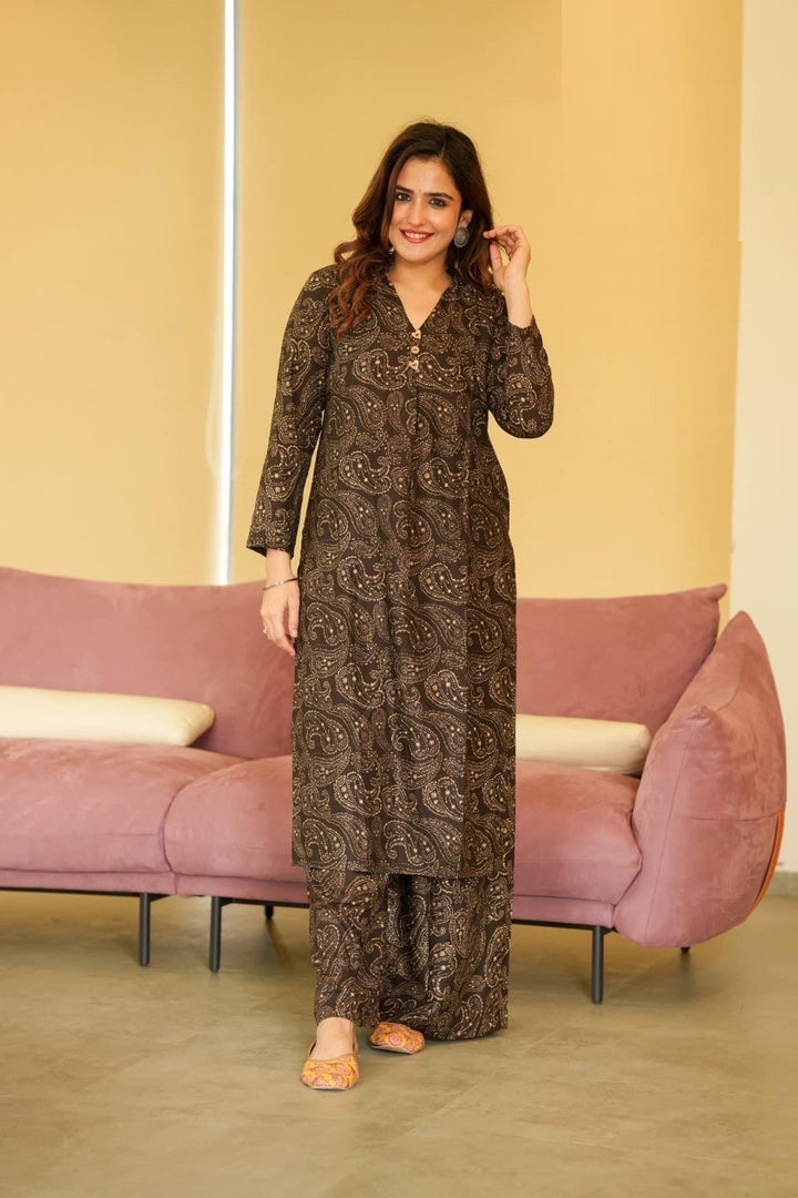 Casual Wear Printed Kurti With Bottom For Women's(Plus Size)